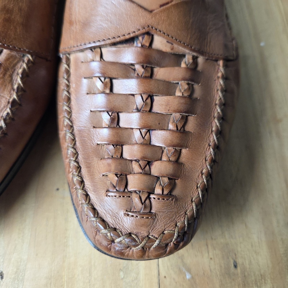 Cole Haan Men's Brown Woven Leather Penny Loafers Made in Italy Size‎ 9.5 M - Picture 6 of 9